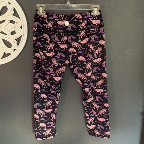 IAB mfg Capri narwhal and unicorn gym leggings small 6 S yass - Picture 2 of 5